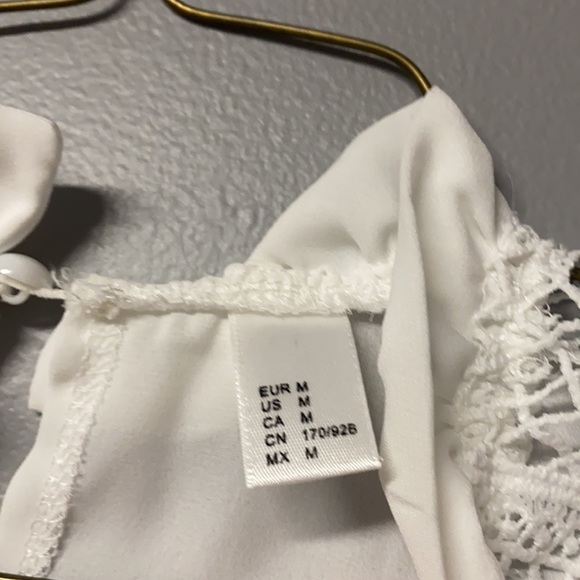 White long sleeve blouse with lace arms - Picture 4 of 5